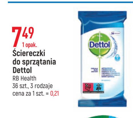 Chusteczki do czyszczenia powierzchni antybakteryjne niebieskie Dettol promocja