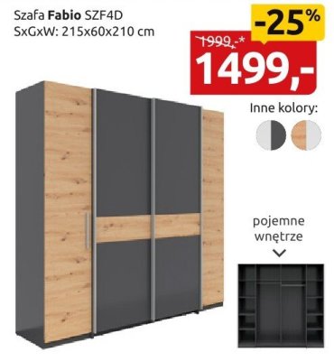 Szafa Fabio SZFZ4D promocja w Black Red White