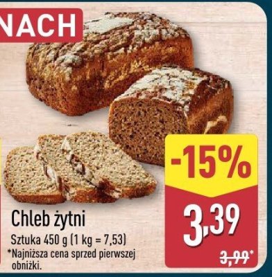 Chleb żytni promocja w Aldi