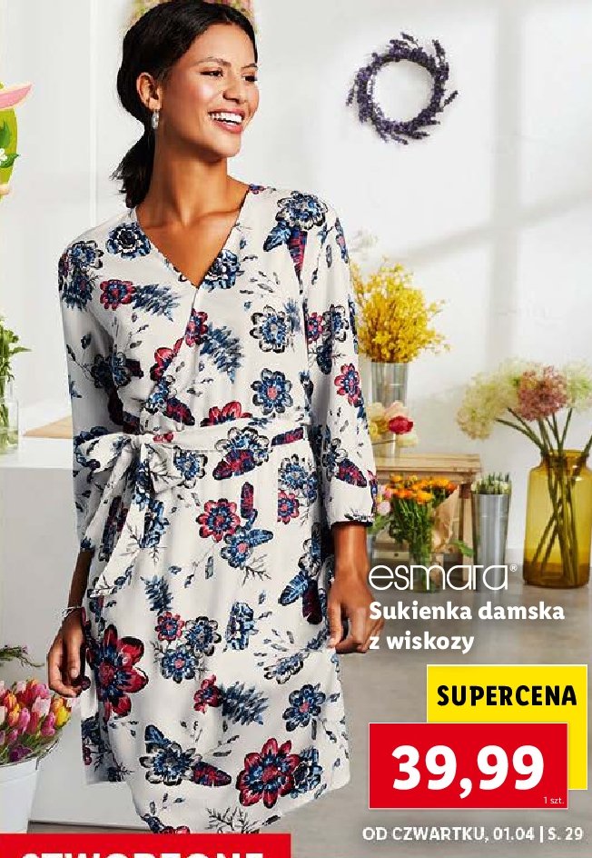 Sukienka damska z wiskozą Esmara - cena - promocje - opinie - sklep |  