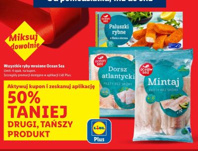 Ryby mrożone Ocean Sea - Dorsz atlantycki filety bez skóry promocja w Lidl