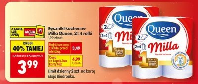 Ręczniki kuchenne Milla Queen 2+4 rolki promocja w Biedronka