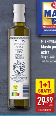 Oliwa grecka LYTTOS z oliwek extra virgin promocja w Aldi
