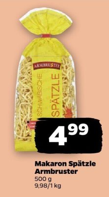 Makaron Spätzle Armbruster promocja w Netto