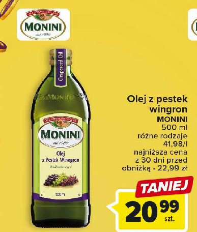 Olej z pestek winogron Monini promocja