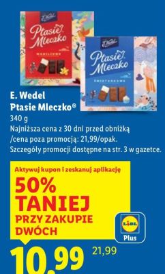 Czekolada Ptasie Mleczko E. Wedel różne rodzaje promocja w Lidl