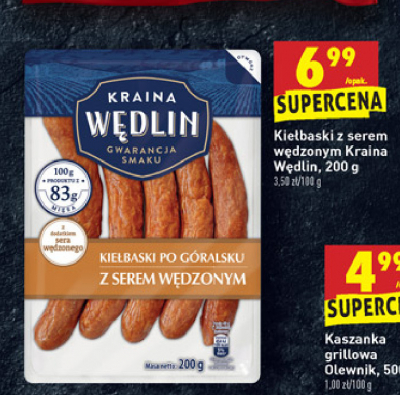 Kiełbaski po góralsku z serem wędzonym Kraina wędlin promocja