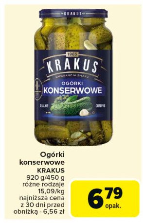 Ogórki konserwowe Krakus maspex promocja w Carrefour