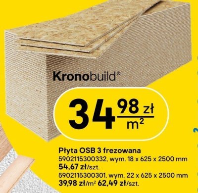 Płyta OSB 3 frezowana Kronobuild promocja w Castorama