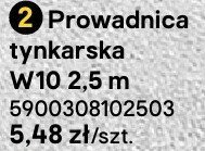 Prowadnica tynkarska W10 2,5 m promocja w Castorama