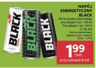 Napój energetyczny Black promocja w Stokrotka