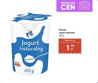 Jogurt naturalny Krasula 400 g promocja w Dino