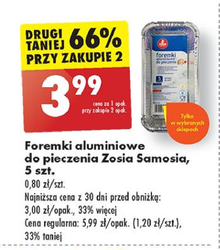 Aluminiowe formy do pieczenia Zosia samosia promocja w Biedronka