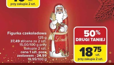 Figurka czekoladowa 125 g Lindt promocja w Carrefour
