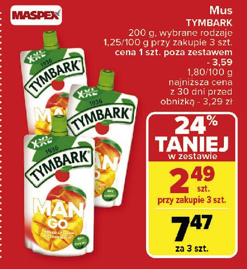 Mus jabłko-mango-brzoskwinia-banan Tymbark mus promocja