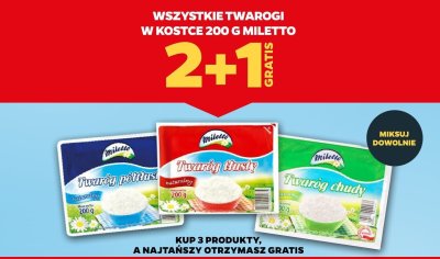 Twaróg Miletto w kostce 200g chudy promocja w Netto