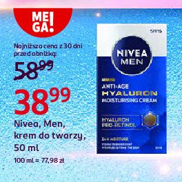 Krem do twarzy anti-age hyaluron Nivea men promocja