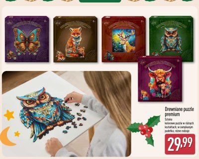 Drewniane puzzle premium promocja w Aldi