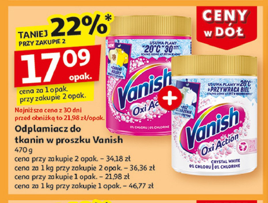 Odplamiacz w proszku white Vanish oxi action promocja