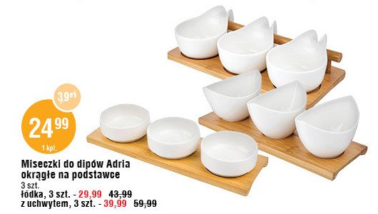 Miseczki z uchwytem na podstawce adria promocja