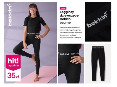 Legginsy dziewczęce czarne promocja w Pepco