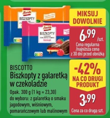 Biszkopty z galaretką w czekoladzie pomarańczowe promocja w Aldi