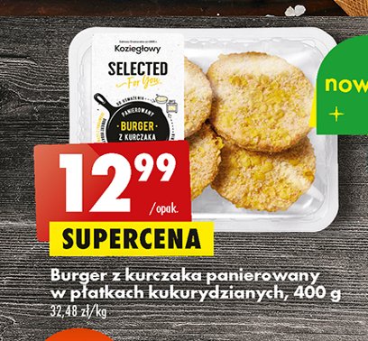 Burger z kurczaka panierowany w p艂atkach kukurydzianych Kozieg艂owy promocja