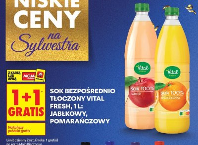 Sok bezpośrednio tłoczony, 1 l: pomarańczowy promocja w Biedronka