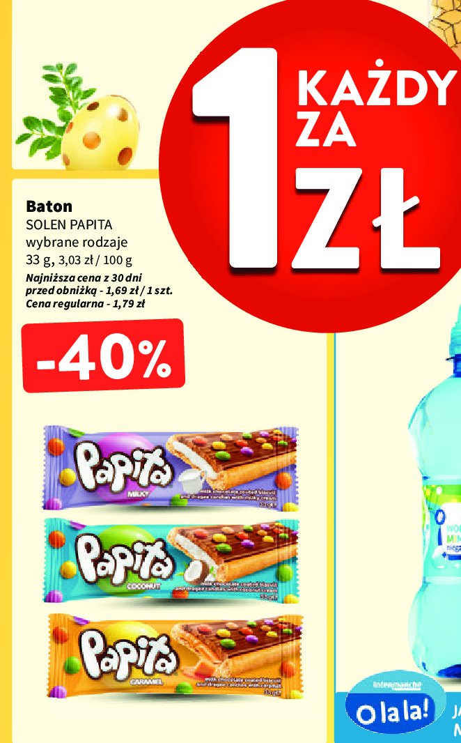 Baton karmelowy Papita promocja w Intermarche