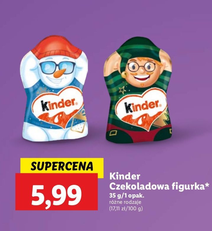 Figurka czekoladowa bałwan Kinder promocja