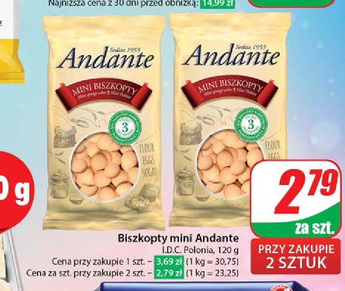 Mini biszkopty Andante promocja