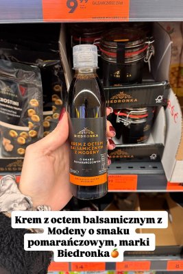 Krem z octem balsamicznym z Modeny o smaku pomarańczowym Biedronka promocja w Biedronka