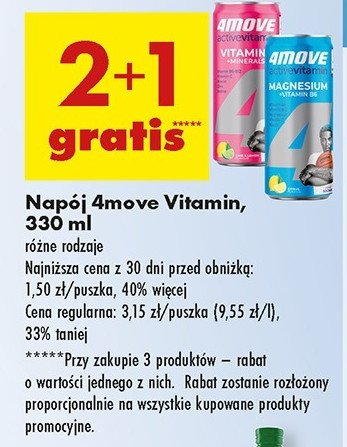 Napój witaminy + minerały 4move active vitamin promocja w Biedronka