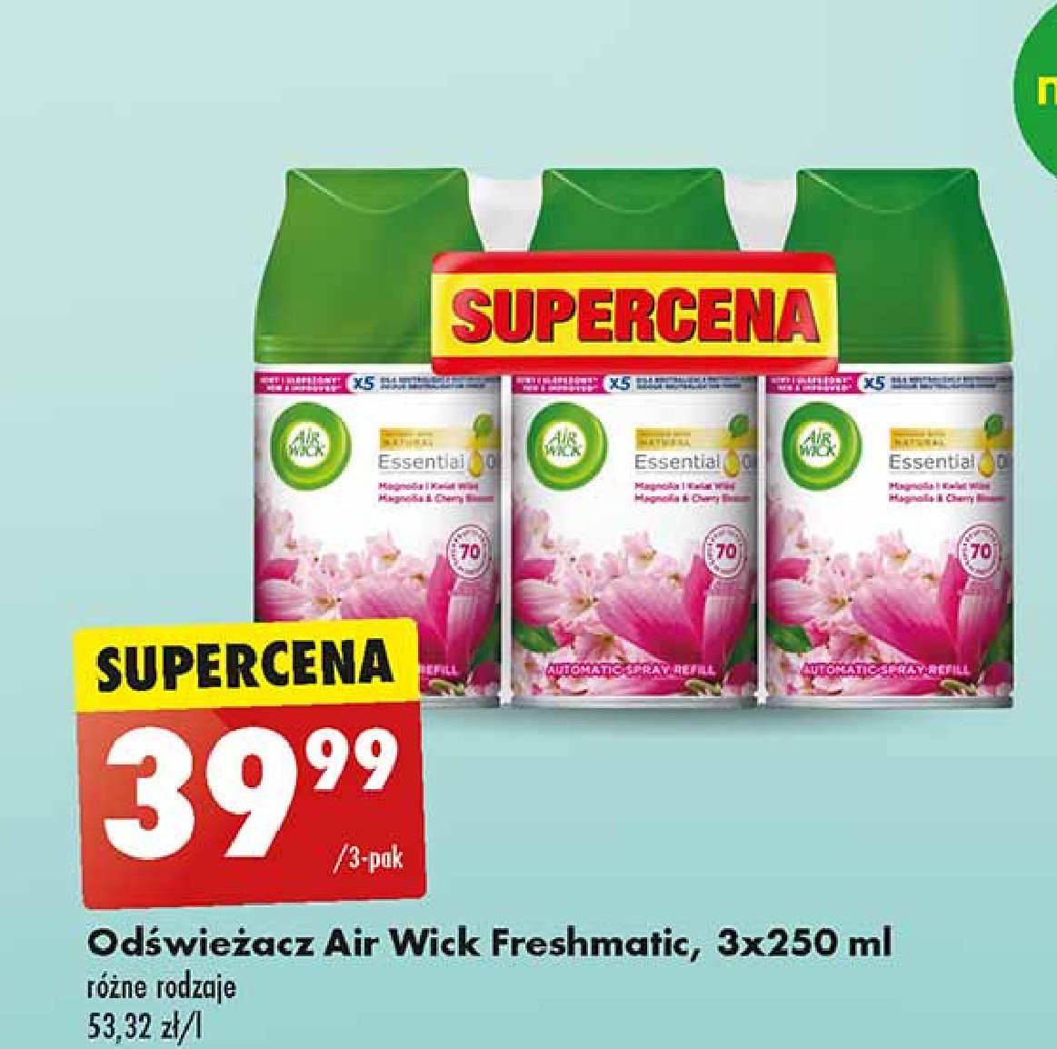 Wkład magnolia i kwiat wiśni Air wick freshmatic promocja