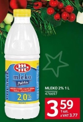 Mleko 2% Mlekovita 1L promocja w Selgros