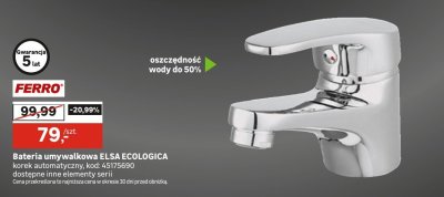 Bateria umywalkowa ELSA ECOLOGICA korek automatyczny promocja w Leroy Merlin