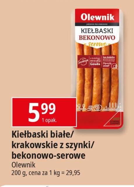 Kiełbaski białe wieprzowe Olewnik promocja