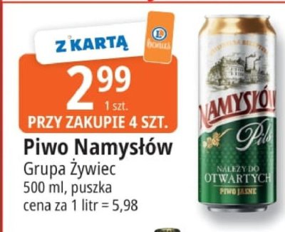 Piwo Namysłów Grupa Żywiec 500 ml puszka promocja w Leclerc
