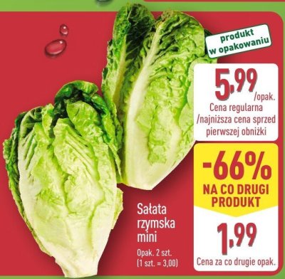 Sałata rzymska mini 2 szt. promocja w Aldi