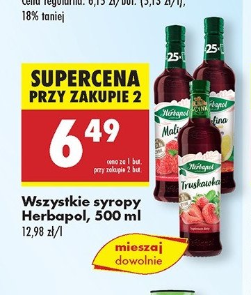 Syrop truskawkowy Herbapol promocja w Biedronka