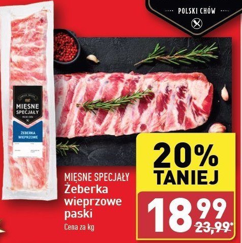 Żeberka wieprzowe ekstra mięsne Mięsne specjały zawsze świeże (aldi) promocja