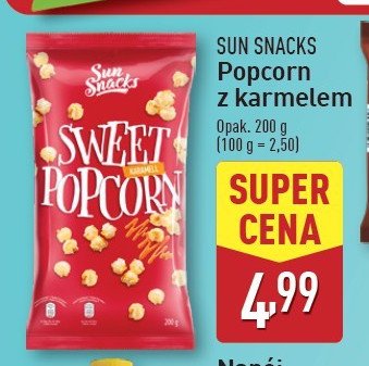 Popcorn słodki promocja w Aldi