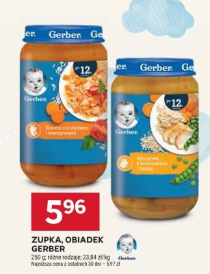 Zupka/obiadek Gerber 250 g, różne rodzaje promocja w Stokrotka