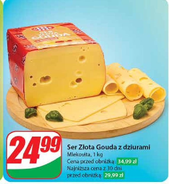 Ser złota gouda Mlekovita promocja w Dino