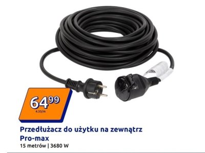 Przedłużacz do użytku na zewnątrz, 15 m, 3680 W promocja w Action
