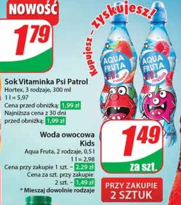 Woda niegazowana truskawka Aqua fruta promocja
