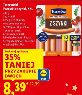 Parówki z szynki, XXL promocja w Lidl