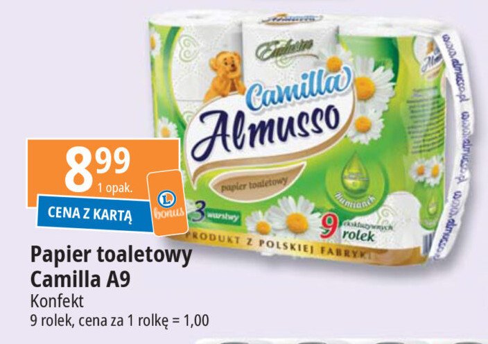 Papier toaletowy rumiankowy Almusso camilla promocja