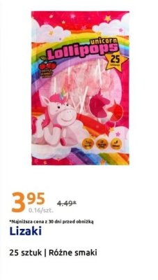 Lizaki Unicorn Lollipops promocja w Action