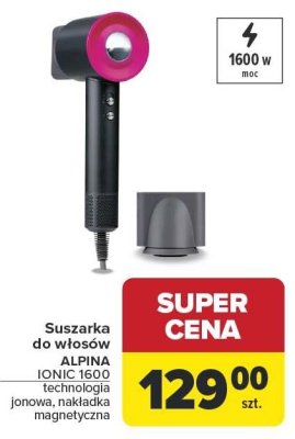 Suszarka do włosów Ionic 1600 Alpina promocja w Carrefour